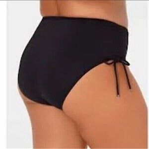 MICHAEL KORS 🏖👙 BLACK RUNCHED SIDES MODERATE COVERAGE BIKINI BOTTOMS Women’s 20W